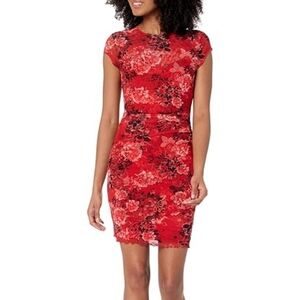 NWT dress XL Guess Holiday Dressy Call Me Cherry Print SS Aida Dress